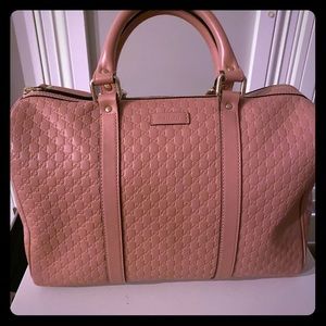 Guccissima Boston Pink Leather Satchel